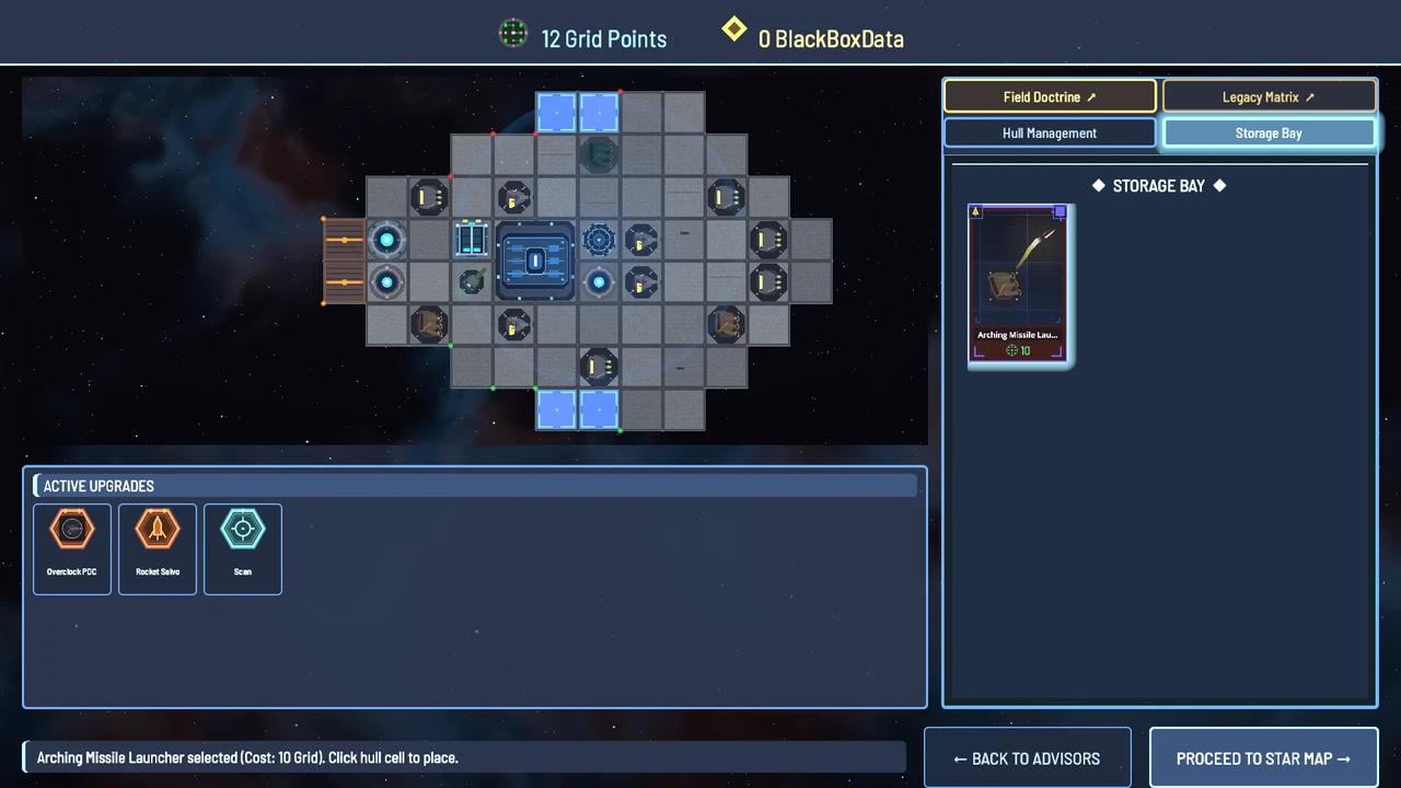 Choose a cruiser and arrange its mission deck and guaranteed opening hand.